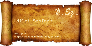 Mázi Szofron névjegykártya